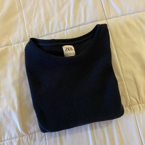 Only worn once Zara navy blue sweater.